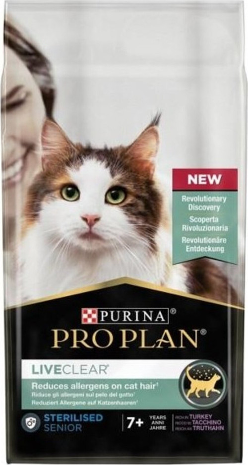 Proplan Liveclear Sterilized Senior 7 Hindili Alerji Önleyici Kedi Maması 1,4 Kg