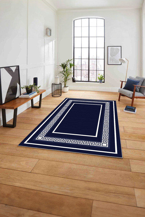 Çerçeveli Kenar Desenli Yıkanabilir Kaymaz Taban Yolluk Mutfak Salon Halısı