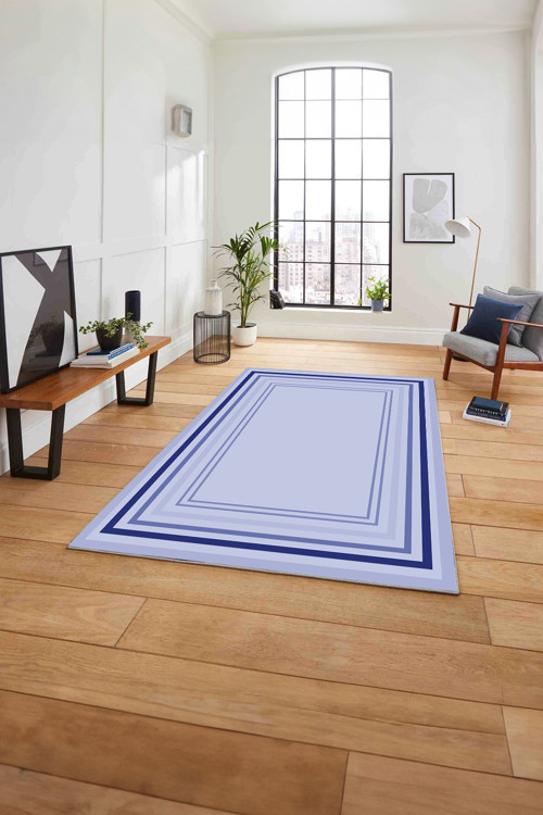 Çerçeveli Modern Dijital Baskılı Yıkanabilir Kaymaz Taban Yolluk Mutfak Salon Halısı