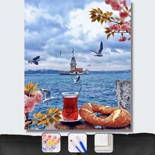 Pastelya Sayılarla Boyama Seti Rulo Çerçevesiz Üsküdar Da Çay Simit