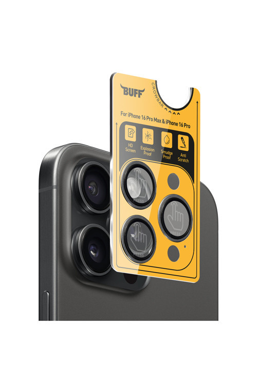 iPhone 16 Pro Max / iPhone 16 Pro uyumlu Titanyum Lens Koruyucu Black