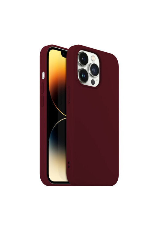 Buff iPhone 14 Pro Rubber S Kılıf Wine Red