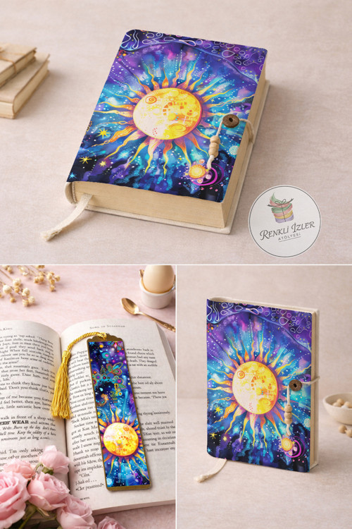Kitap Kılıfı Ve Metal Ayraç- Kozmik Güneş