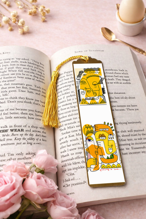 Sanatsal Tablo Temalı Metal Kitap Ayracı (Sessiz Hikayeler)