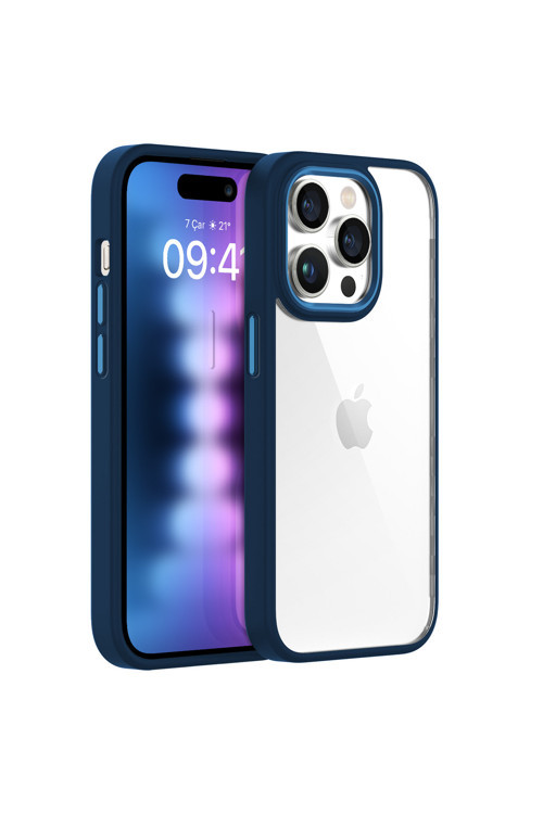 iPhone 15 Pro Max New Air Bumper uyumlu Kılıf Blue