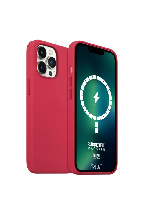 Buff Iphone 13 Pro Max Magsafe Rubber Fit Kılıf Red