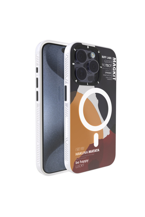 Buff iPhone 15 Pro MagKit Desenli Kılıf Hakuna