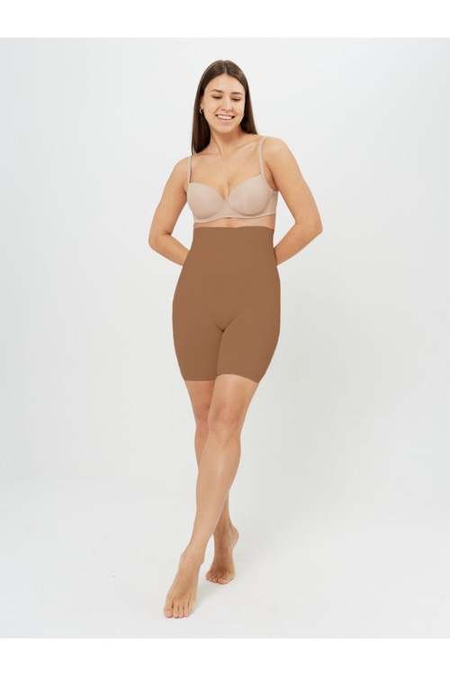 Porfy Model Lazer Kesim 5 Bölge Ekili Extra Sıkı Korse Kahve Renk096