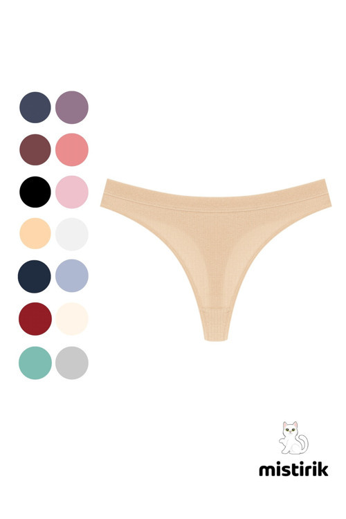 Paulo Model Fitilli Esnek Kumaş String Tanga Ten Renk