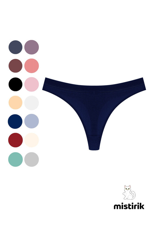 Paulo Model Fitilli Esnek Kumaş String Tanga Lacivert Renk