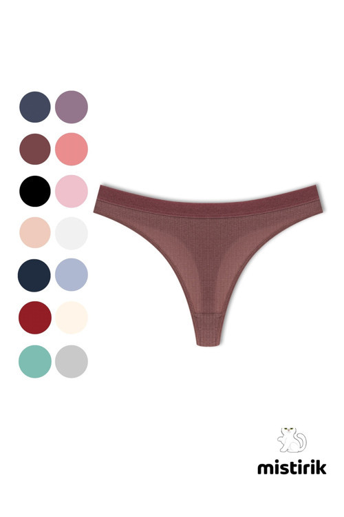 Paulo Model Fitilli Esnek Kumaş String Tanga Mürdüm Renk