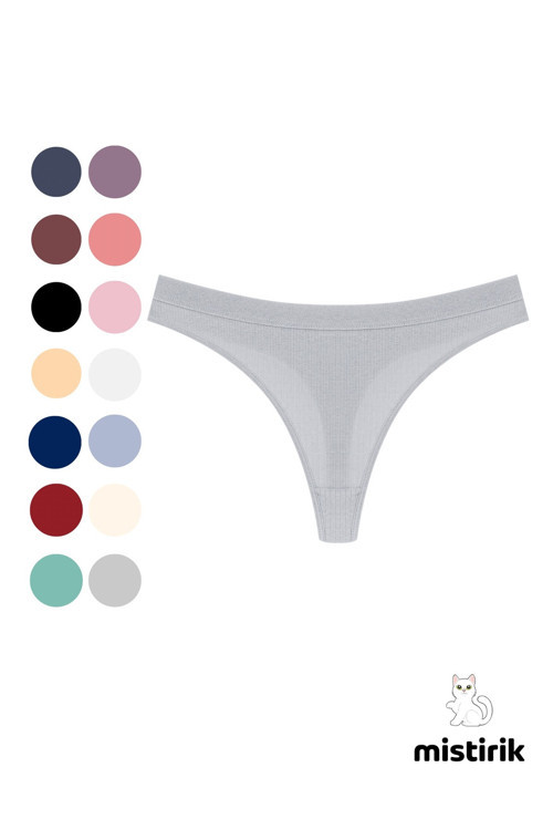 Paulo Model Fitilli Esnek Kumaş String Tanga Gri Renk