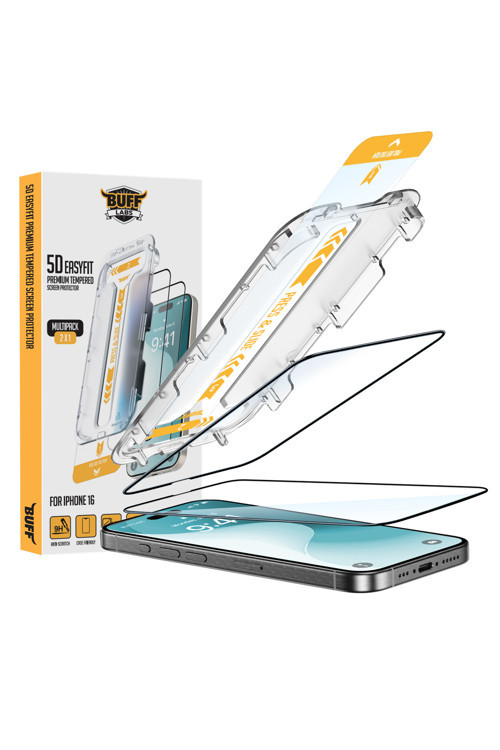 Buff iPhone 16 5D EasyFit 2 Adet Ekran Koruyucu
