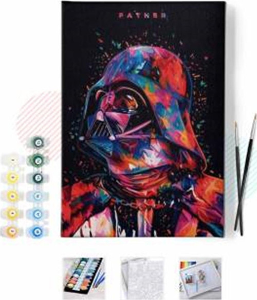 Pastelya Sayılarla Boyama Seti Rulo Çerçevesiz Starwars Darth Vader