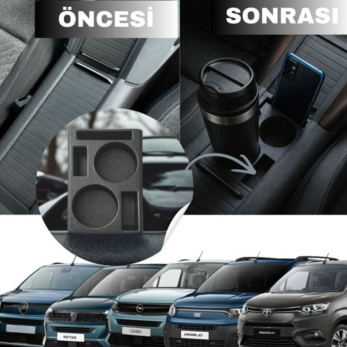 2019-2026 Model Rifter-Berlingo-Combo-Doblo uyumlu Orta Konsol İçin Premium Bardaklık