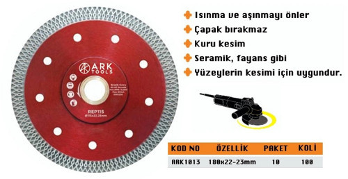 TURBO İNCE ELMAS TESTERE 180 *22*23