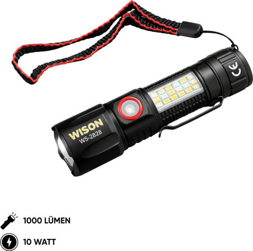 USB Şarj Edilebilir El Feneri - 1000 Lümen - 10 Watt - (WS-2828)