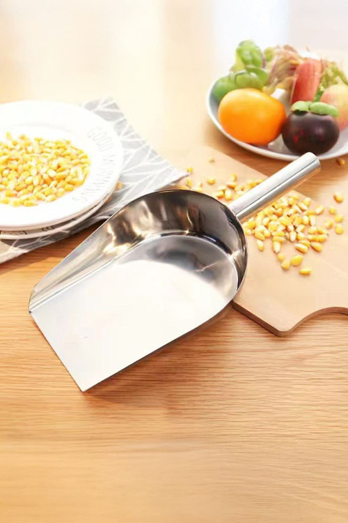 Çelik 30 cm No: 5 Düz Taban Baharat Kuruyemiş Bakliyat Erzak Küreği cin984