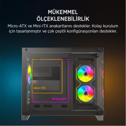 Stark S700 650W Siyah Gaming Boş Bilgisayar Kasası