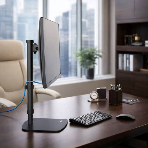 Yükseklik Ayarlı 36-54 cm Tekli Monitör Standı | 17”-27” | VESA 75x75 / 100x100 | Masaüstü