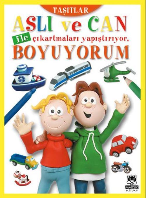 Aslı ve Can ile Çıkartmaları Yapıştırıyor Boyuyorum - Taşıtlar