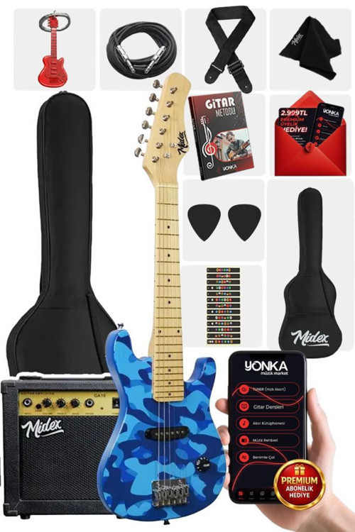 CEG-30BS 4-6 Yaş Çocuklar İçin Amfili Full 1/4 30 İnç Elektro Gitar Seti