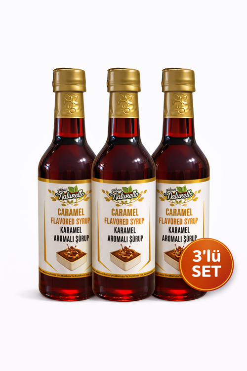 Kahve ve Kokteyl Şurubu Karamel Aromalı 300 ml x 3 Adet