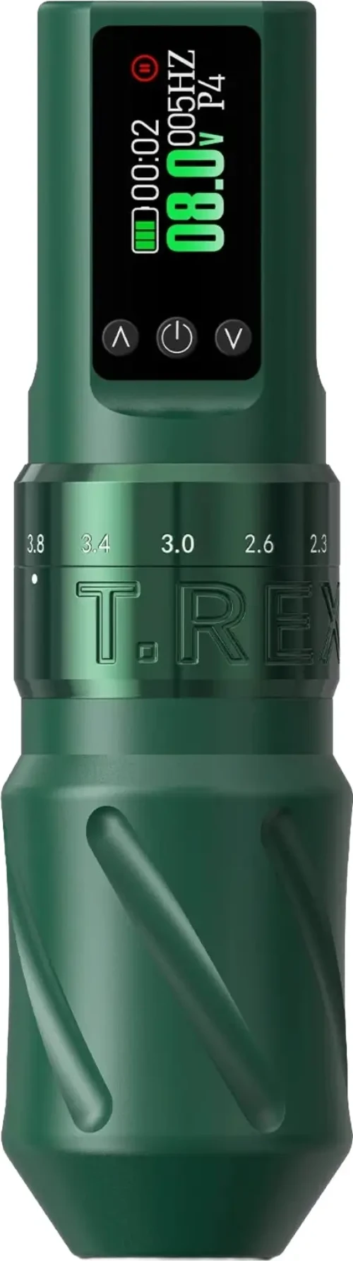 T-Rex Sonic Green Kablosuz Dövme Makinesi 2400mAh – 7 Stroke Ayarlı OLed Ekranlı
