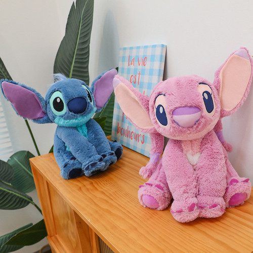 Lilo- Stitch 35 Cm Sevimli Peluş Çocuk Oyuncak Karakter Mavi - Pembe Stich Ve Lilo