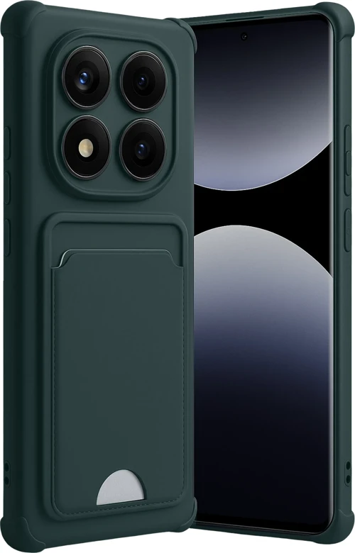 Xiaomi Redmi Note 14 Pro Plus Kelvin Kartvizitli Silikon - Koyu Yeşil