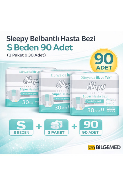 Sensitive Belbantlı Hasta Bezi S Beden 90 Adet (3 Paket x 30) Yüksek Emici