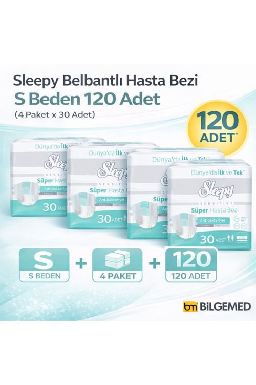 Sensitive Belbantlı Hasta Bezi S Beden 120 Adet (4 Paket x 30) Yüksek Emici