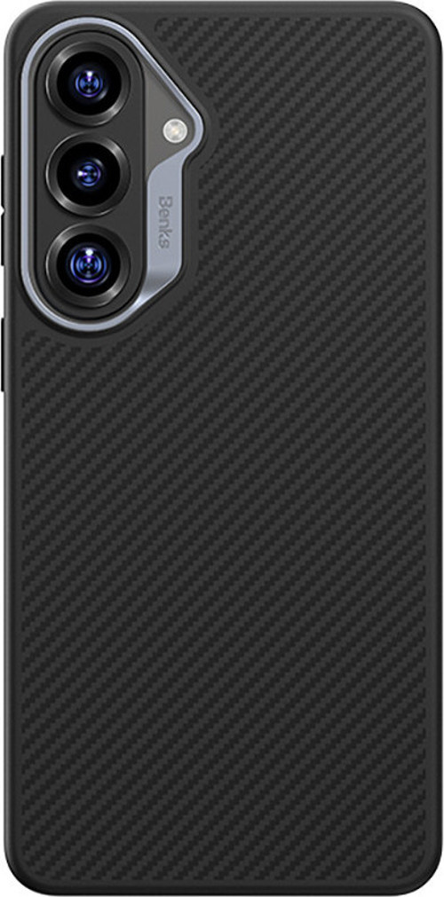 Galaxy S26 Uyumlu Kılıf Karbon Fiber M-Safe Özellikli Hybrid Armorpro 600D Kevlar Kapak Siyah