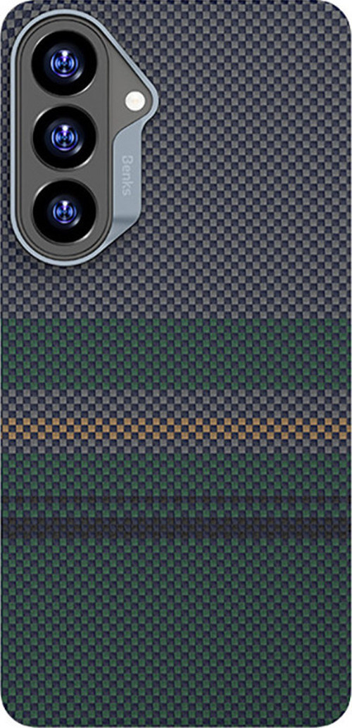 Galaxy S26 Plus Uyumlu Kılıf M-Safe Özellikli Karbon Fiber Aurora Armorair Kevlar Kapak Yeşil