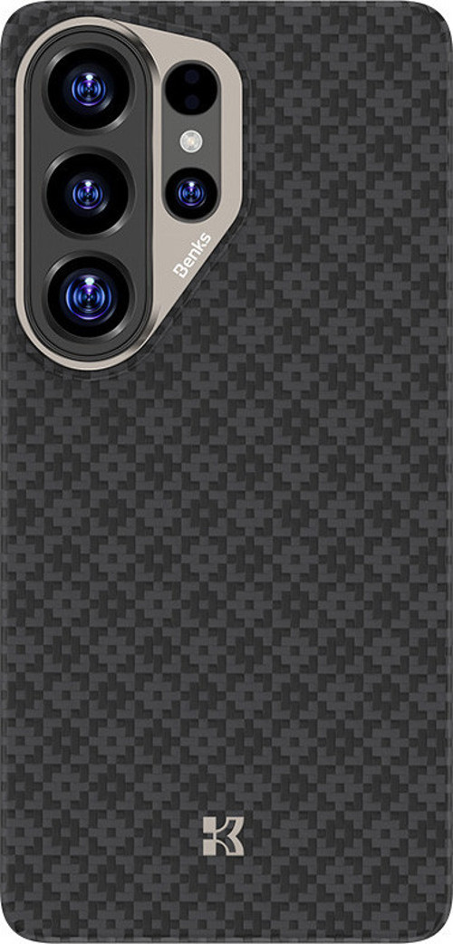 Galaxy S26 Ultra Uyumlu Kılıf M-Safe Özellikli Armorair Armorgrid Serisi Kevlar Kapak Siyah