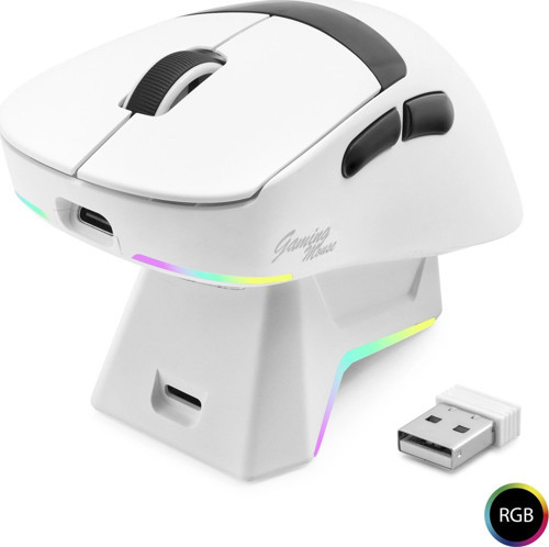 Kablosuz Gaming Rgb Mouse Şarj Standlı - Beyaz MF1216W
