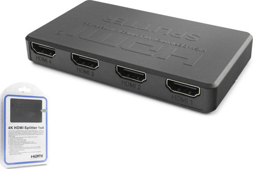 Hdmi Splitter 4K 1 In 4 Out + Usb Güç Kablosu - Siyah HDX1372