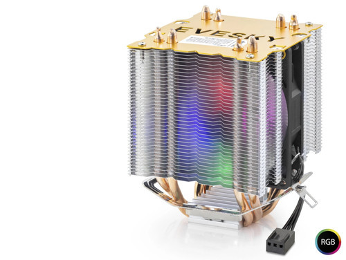 Cpu İşlemci Kule Tipi Soğutucu 500 Serisi Çift Fanlı 4 Bakır Borulu Rgb - Siyah ND2604