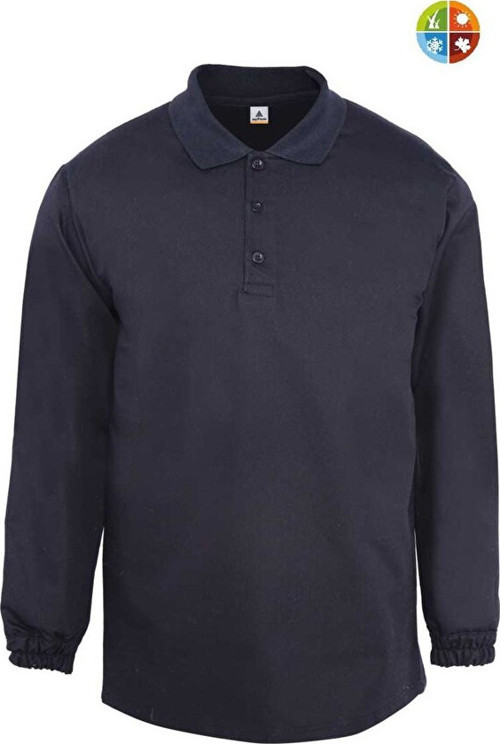08108 T-Shirt Polo Uzun Kol Siyah Destekli