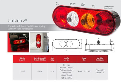 STOP LAMBASI DUYSUZ FORD TRANSİT V184 12V ÜNV
