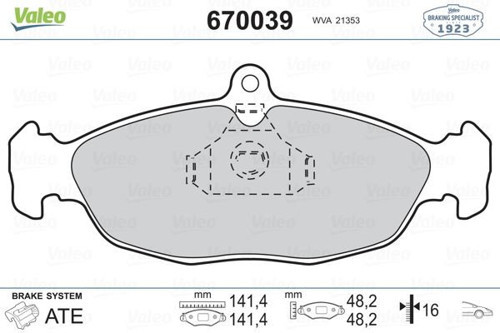 Ön Balata Astra F-Corsa A B -Vectra A-Tıgra- 94-00 Combo 1.4-1.6İ-1.7 D 92-00 Gdb1040 1605907-160588