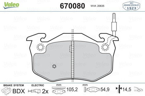 Ön Balata Renault R5 72>85 Clıo I 91>98 Express 85>92 Twıngo I 93>07 Fişli 7701203842-77