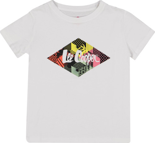 Diamond Logo Erkek Çocuk %100 Pamuk O Yaka T-Shirt Beyaz