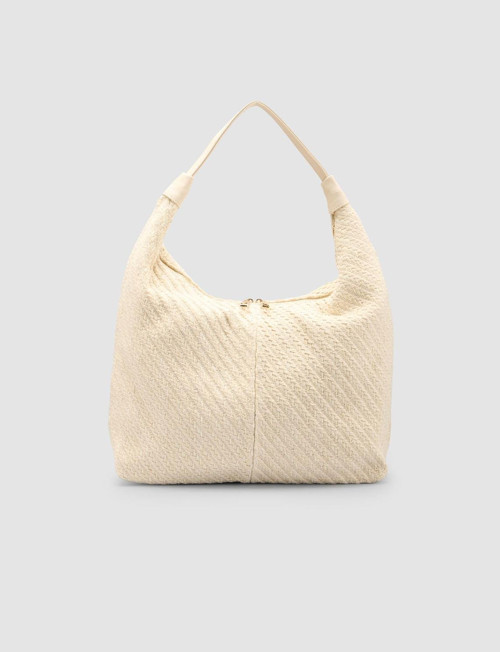 Kumaş Krem Kadın Omuz Çantası