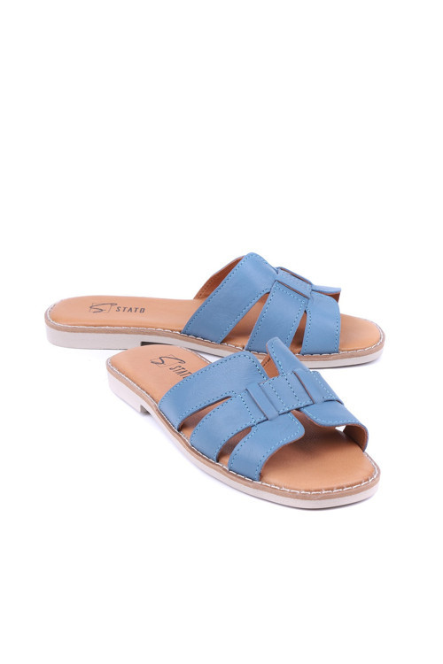 Vera Hakiki Deri Kadın Terlik Rahat Günlük Yazlık Terlik