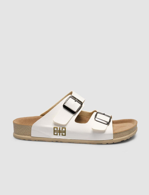 Toka Detaylı Beyaz Kadın Terlik