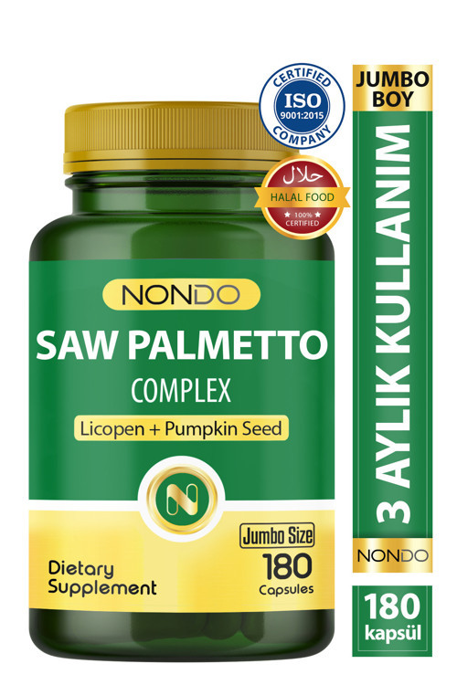 Saw Palmetto Complex 180 Kapsül Jumbo Boy Saç Vitamini -Cüçe Palmiye Likopen Çinko Isırgan Otu