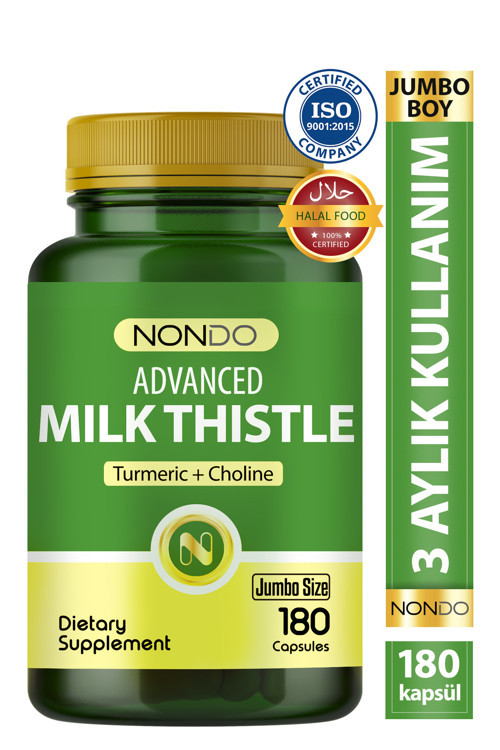 Milk Thistle 180 Kapsül Jumbo Boy ( Deve Dikeni, Enginar, Slibin, Kolin, Zerdeçal, Magnezyum)