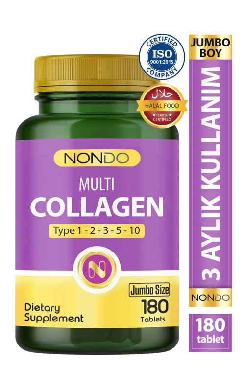 Multi Kolajen 180 Tablet (Jumbo Boy 5 Çeşit Kolajen Tip 1-2-3-5-10 Hyalüronik Asit Çinko )