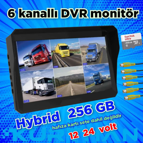 6 KANALLI HYBRİD DVR 10 İNÇ MONİTÖR 6 KAMERA GİRİŞLİ -6006 ( KAMERASIZ )